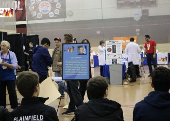 Students wait to get their EKG done