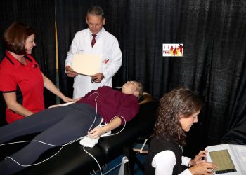 EKG being looked at by Dr. Marek